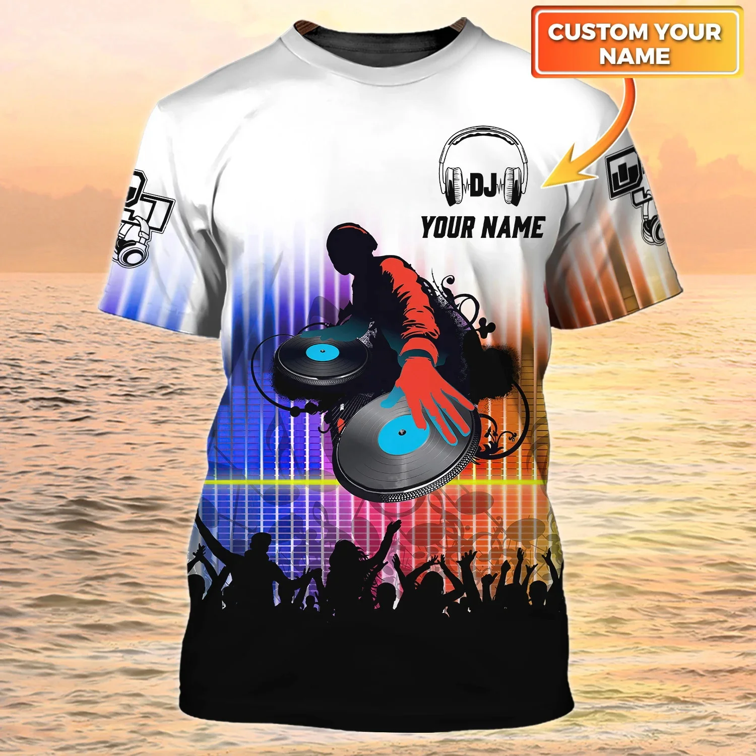 Newest Summer Fashion Men‘s DJ T-shirt Personalized Name DJ Live disco 3D Printed t shirt Unisex Casual Hip hop Tshirt DW117