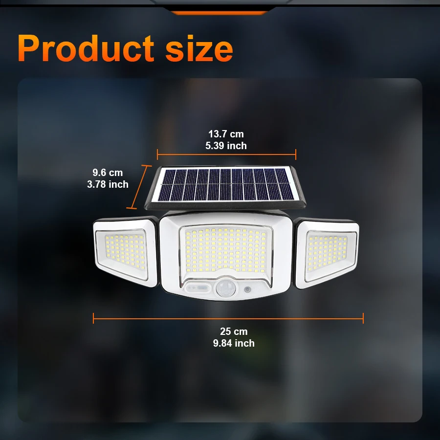 Solar Light Outdoor 231 LED Integrated Super Bright Motion Sensor Strong Power IP65 Waterproof 3 Working Modes Garden Wall