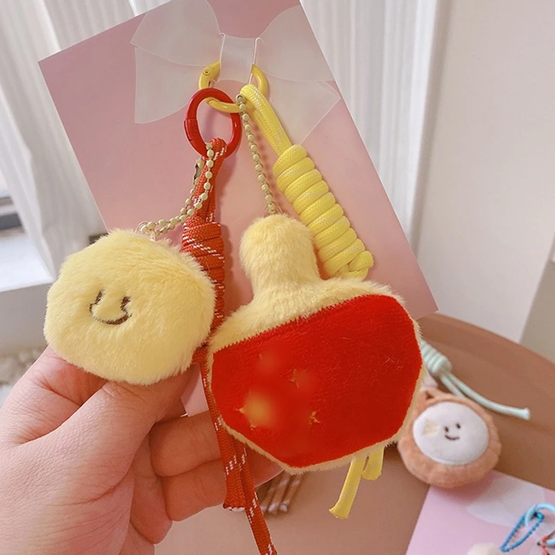 Fashion Racquet Accessories Plush Table Tennis Chain Keychain For Sport Lovers Gift Tennis Billiard Doll Bag Pendant Car Keyring