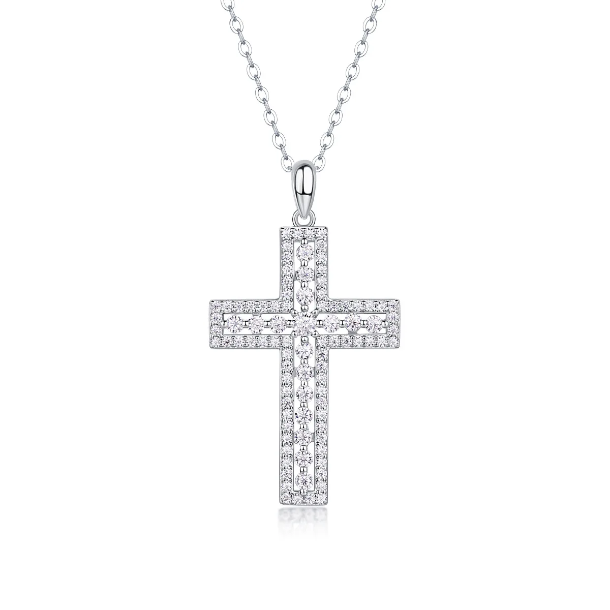 Passed Test 3EX VVS1 D Color Real Moissanite Diamond Cross Pendant Necklace 100% 925 Sterling Silver Fine Jewelry Gifts