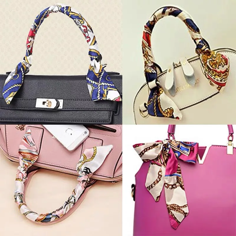 On-Sale 2024 New Arrivals Bag Scarf Print Silk Scarf Women Small Bag Ribbon Fashion Female Hair Ribbons Fashion Handbag Scarves