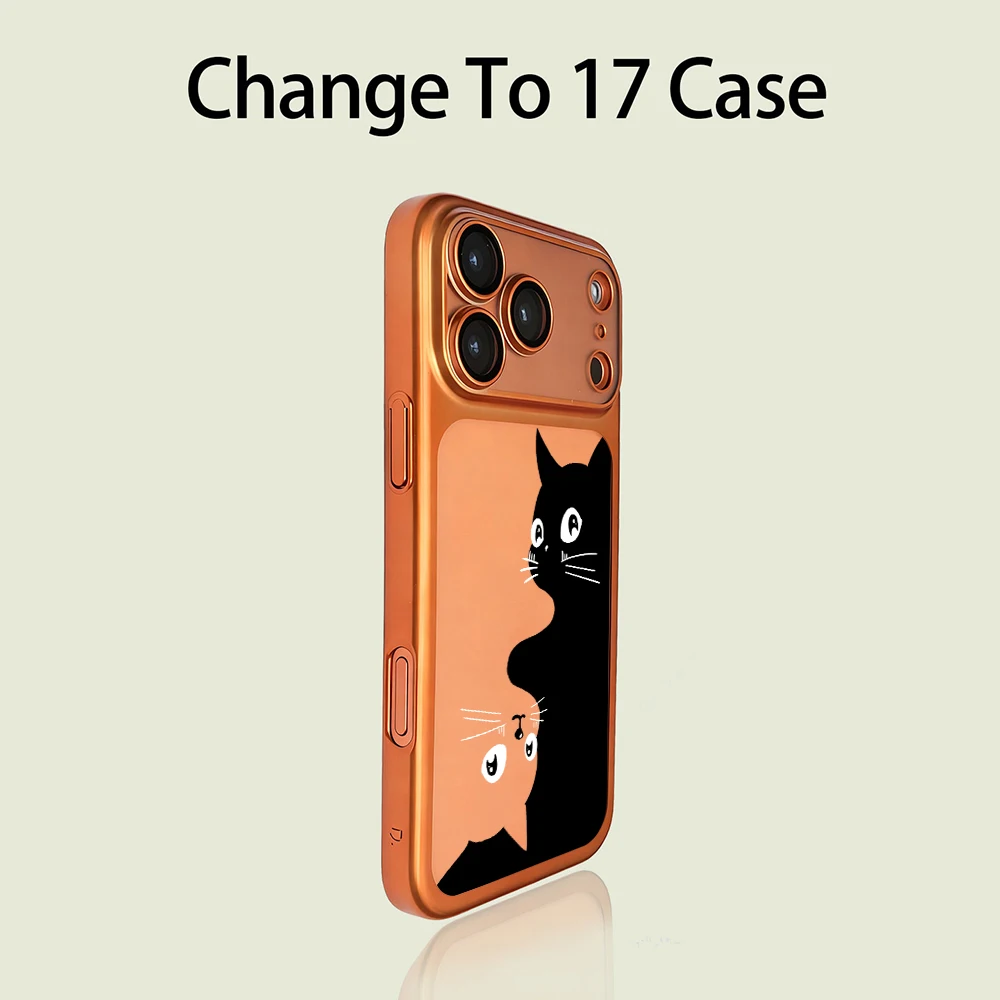 Niedliche Kätzchen-PC-Schutzhülle für iPhone 13 14 Pro Max Hüllen iPhone 17 11 12 13 ProMax 16 14 15 Plus 17 Air Kawaii Katzen-Funda – Detail 4