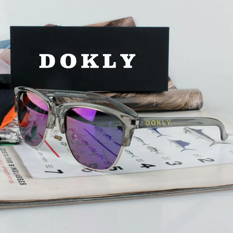 

Dokly Real Mirror Polaroized Sunglasses Men and women polarized sunglasses Semi-Rimless Sun Glasses eyewear Oculos De Sol