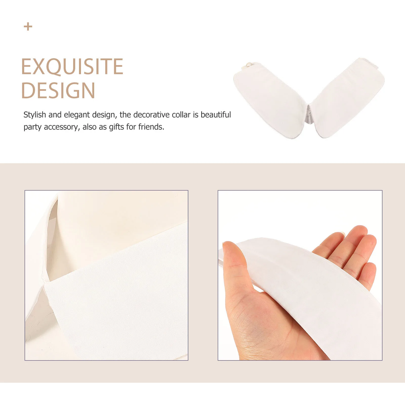 ياقة مزيفة من القطن قابلة للفصل، ياقة مزخرفة بيضاء خفيفة الوزن قابلة للتنفس، بلوزة أنيقة، فستان إكسسوار للحفلات للنساء