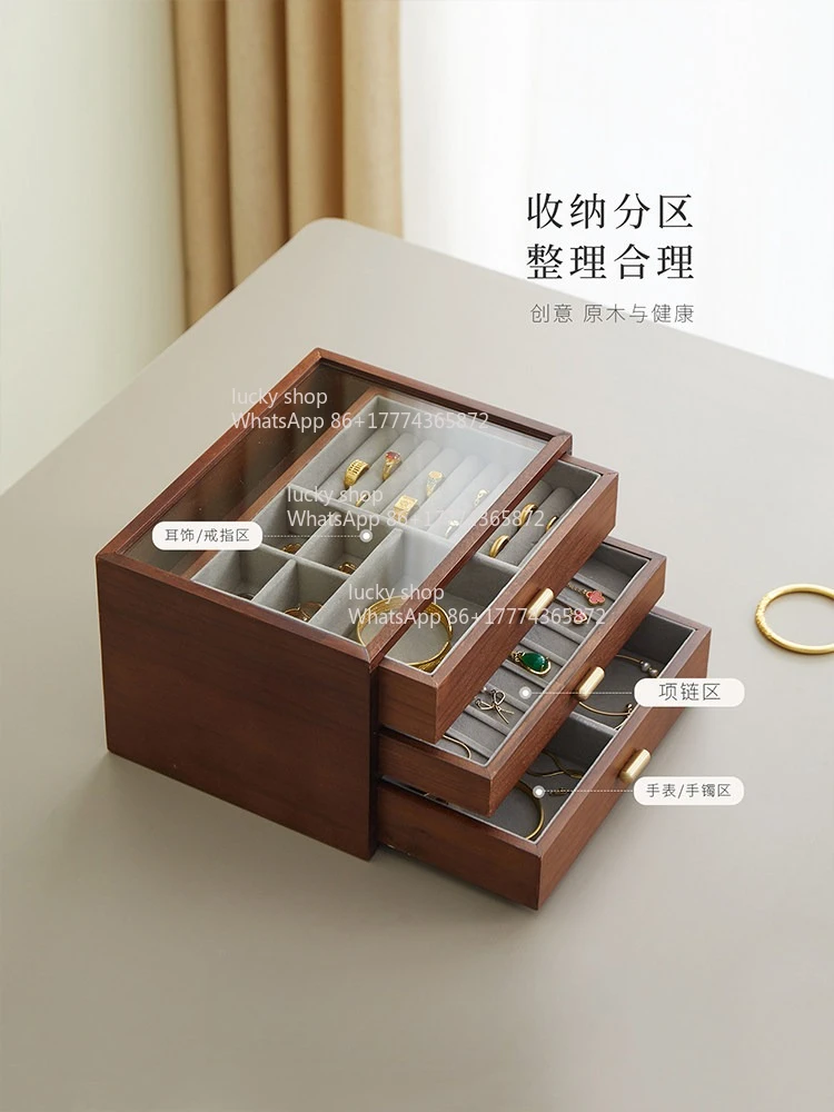 Solid Wood Necklace, Hand Jewelry Box, Jewelry Storage Box, High-end Exquisite 2026 New Model