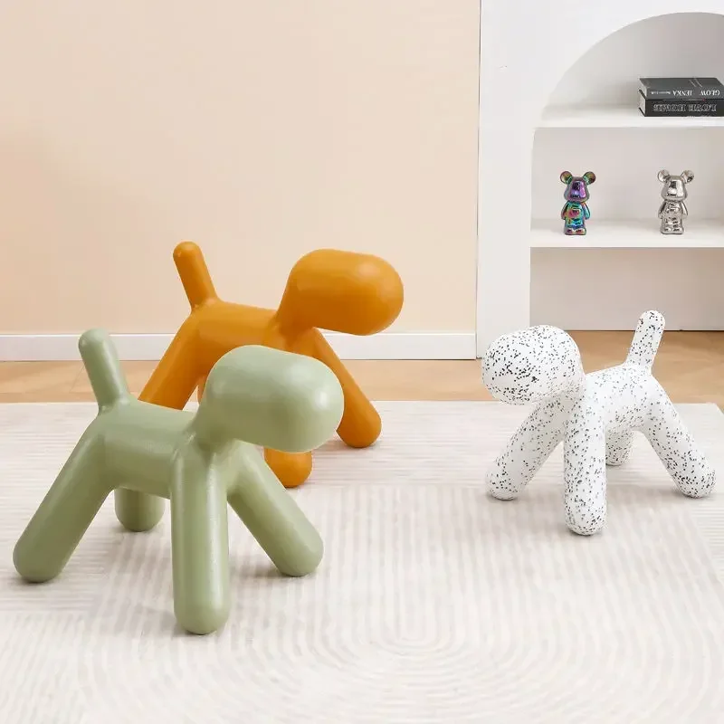 Nordic Dog Chair Stool Plastic Cartoon Animal Creative Design Dog Chair Stool Shoe Changing Stool Wholesale Home Furniture