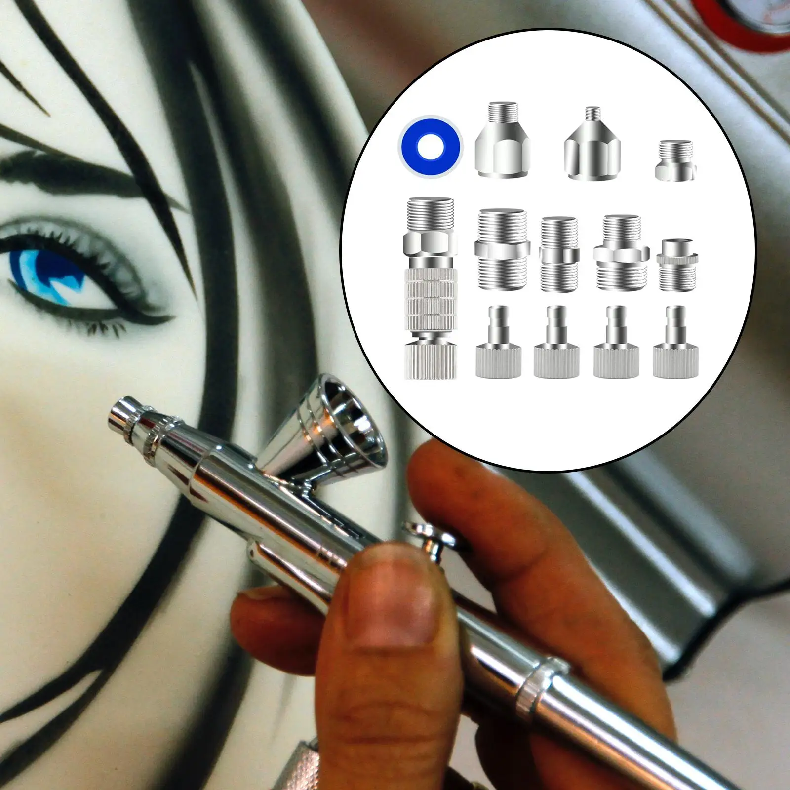 13Pcs Airbrush Adapter Set 1/8 Quick Release Airbrush Coupling Disconnect Adapter Set