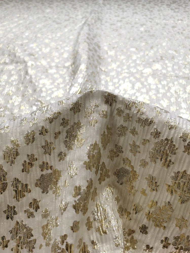 Metal Wire Jacquard Fabric for DIY Sewing Fluffy Skirt Wedding Dress Stage Performance Costumes Fashion Cloth Fabrics Material