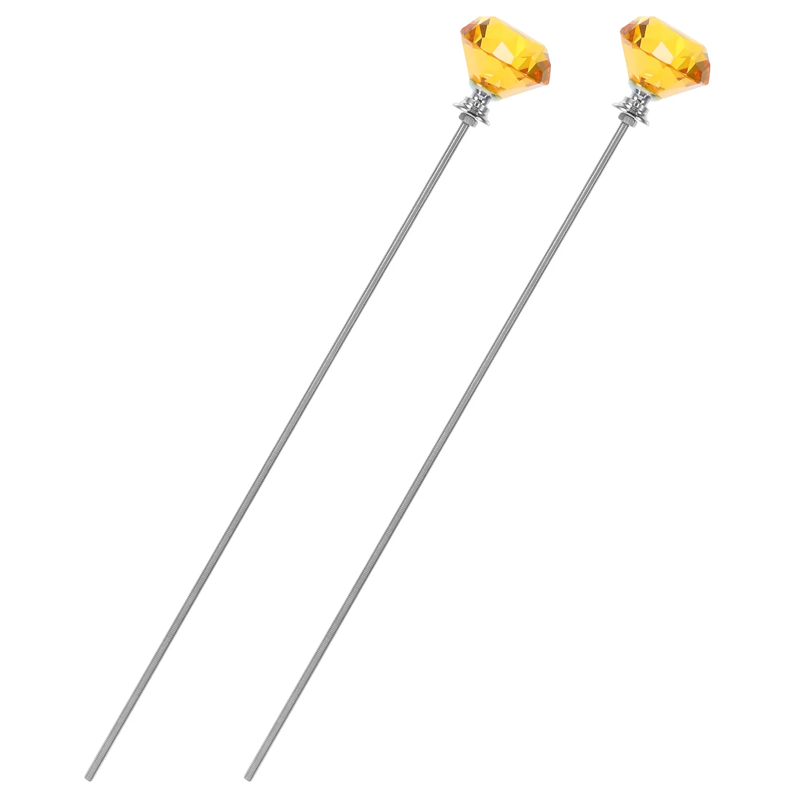 

2Pcs Crystal Topped Decorative Stakes for Flower Pots Vases Gardens Patios Indoor Outdoor Use Flower Yard Stakes