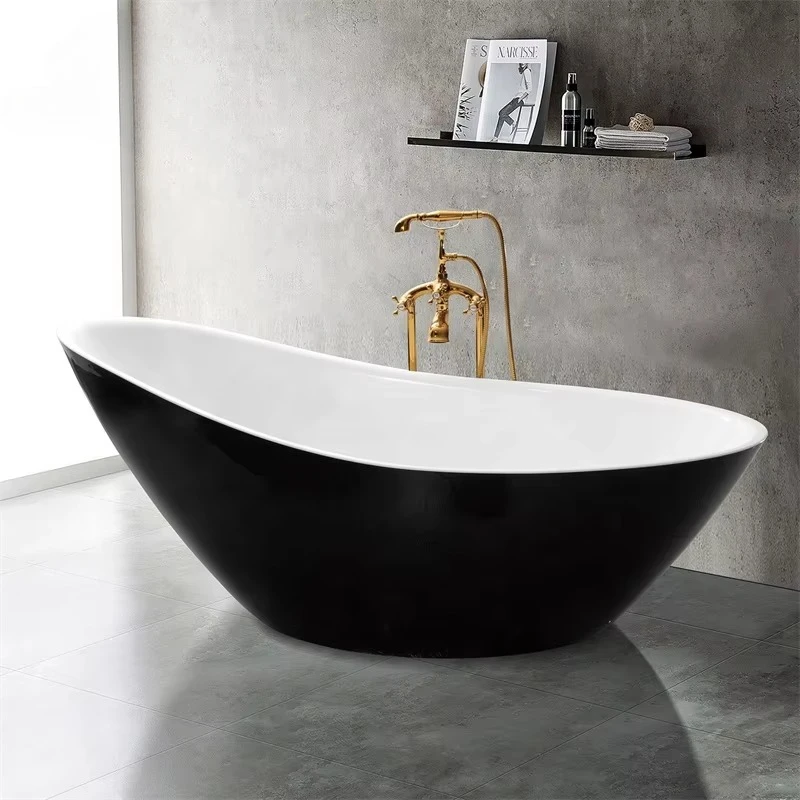 

Бело-черная акриловая отдельно стоящая ванна для замачивания