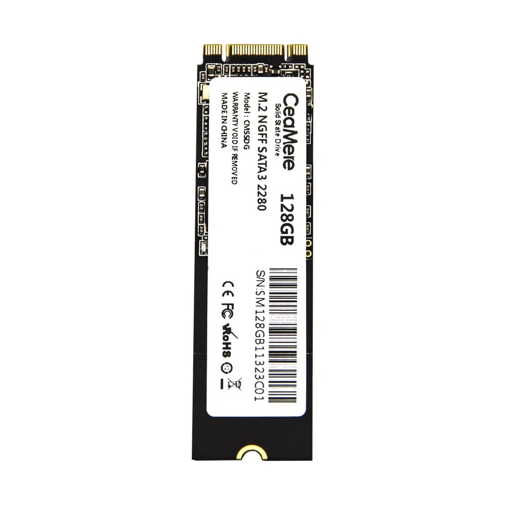 CeaMere M.2 SSD NGFF Pcle 2-20 قطعة 128 جيجابايت 256 جيجابايت 512 جيجابايت محرك الحالة الصلبة محرك الأقراص الصلبة الداخلي للكمبيوتر المحمول سطح المكتب