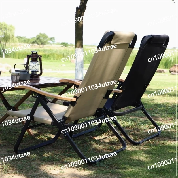 Outdoor Folding Chair Four-Gear Adjustable Comfortable Recliner Camping Beach Chair