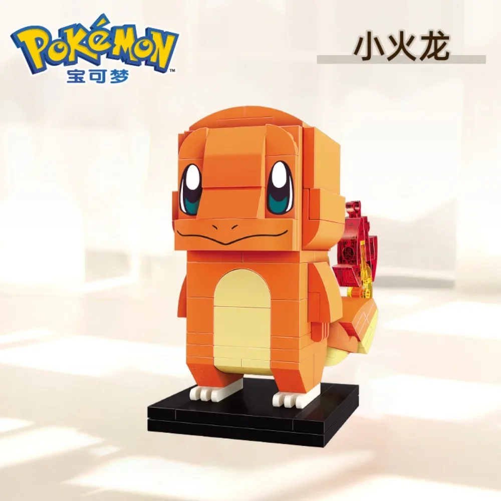 Keepley Poton Mon Pikachu Charmander bebek merakit Model ornamen dekoratif Puzzle blok bangunan mainan hadiah ulang tahun anak