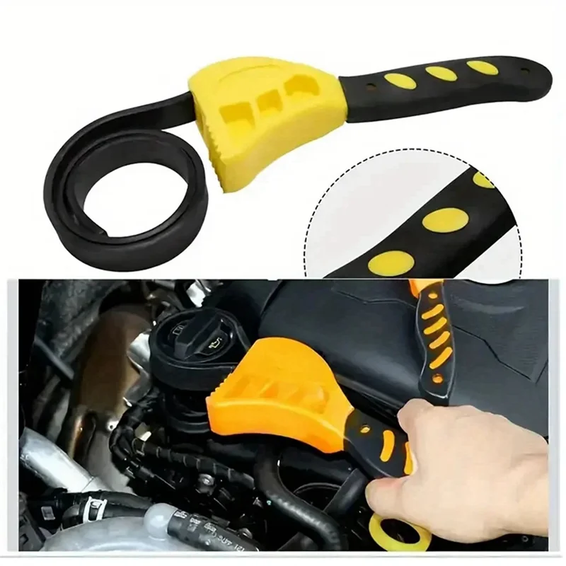 

GOOD-3Pcs Multifunctional Belt Wrench Wrench Bottle Opener Auto Repair Filter Dual-Purpose Wrench