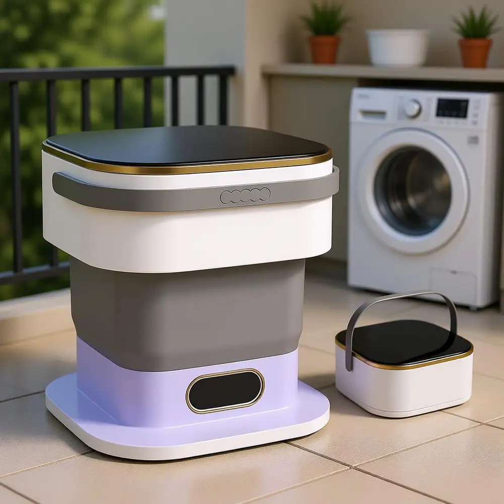 15L Mini Washing Machine with Spin Basket & 3 Cycles Deep Cleaning, Portable Mini Washer for Apartments, Dorms, Camping (Gray)