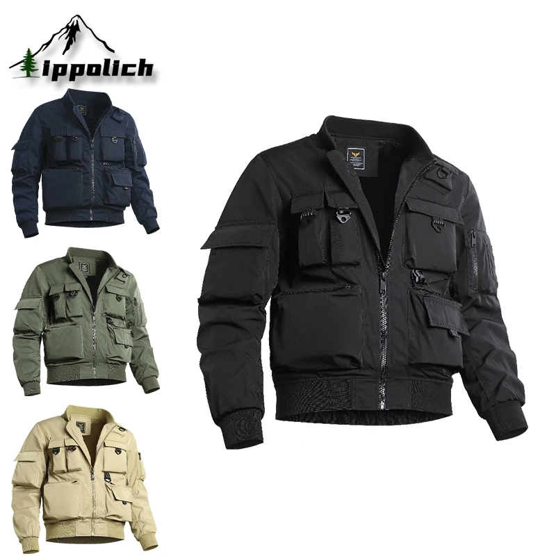 

IPPOLICH Men's Winter Padded Bomber Jackets Casual Baseball Jacket Street Travel Outdoor Outerwear Men Stylish Breathable Coats