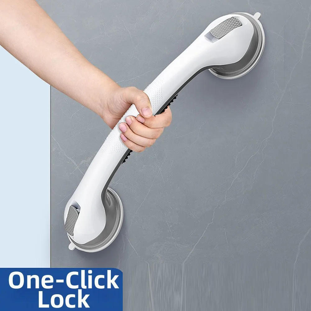 2pcs Extra-Strong Suction Grab Bars Safety Handles No Drill Installation For Home Bathroom Accessories