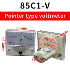 85C1 -V 1V 2V 3V 5V 10V 15V 20V 30V 50V 75V 100V 300V 400V 500VDC pointer voltmeter  meter Plate table  85C1-V series