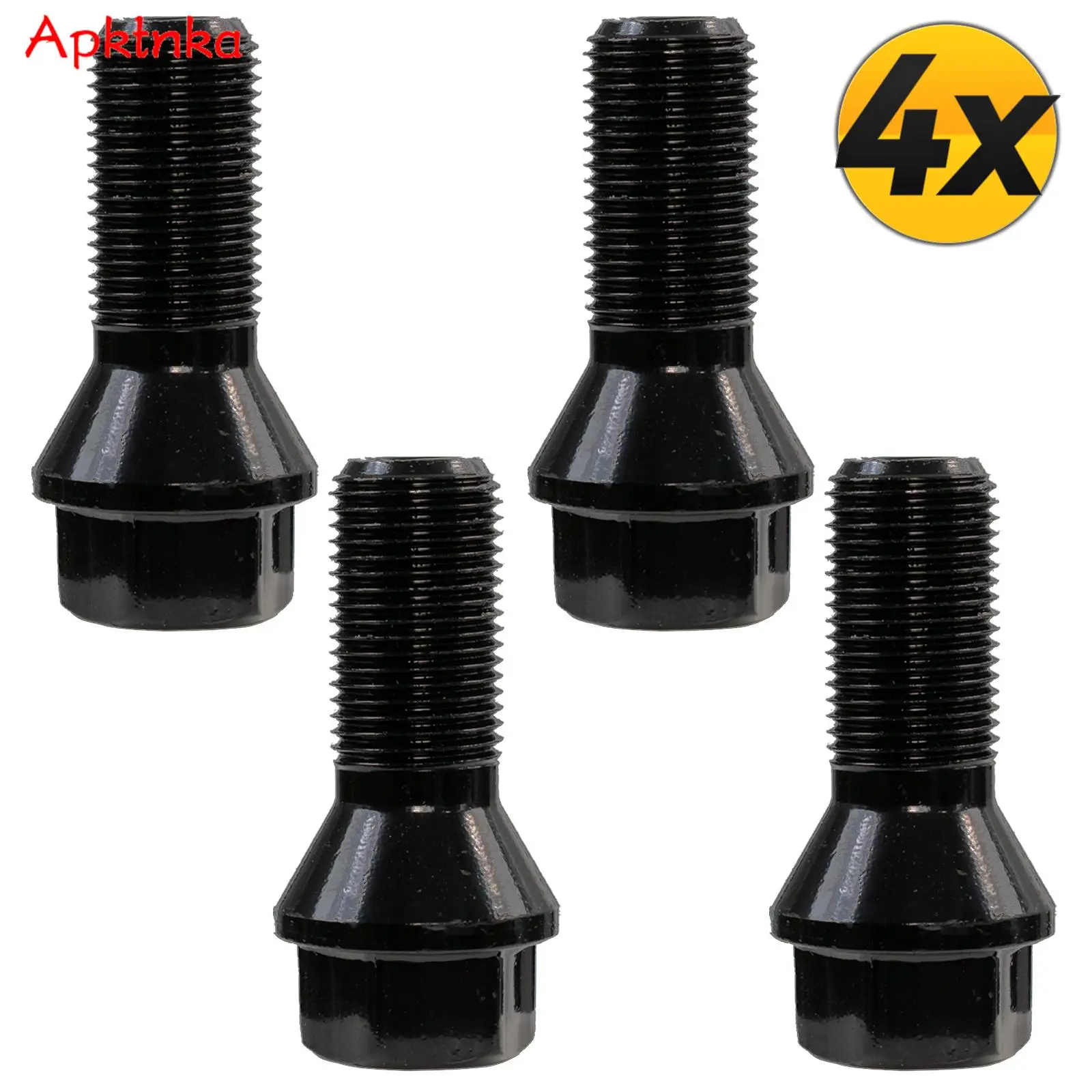 4X For BMW X3 X5 X6 E70 E71 F20 F25 428i 528i M4 M5 Z4 Car Wheel Lug Bolts Nut Steel 36136781151 Black Car Standard Accessories