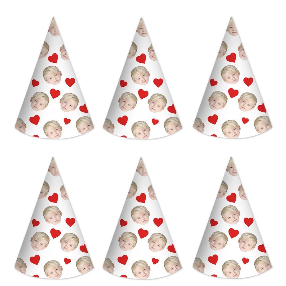 قبعة صور مخصصة لعيد الحب مخصصة لأي وجه قبعة ورقية للصور مثالية لتزيين حفلات الزفاف وعيد الحب