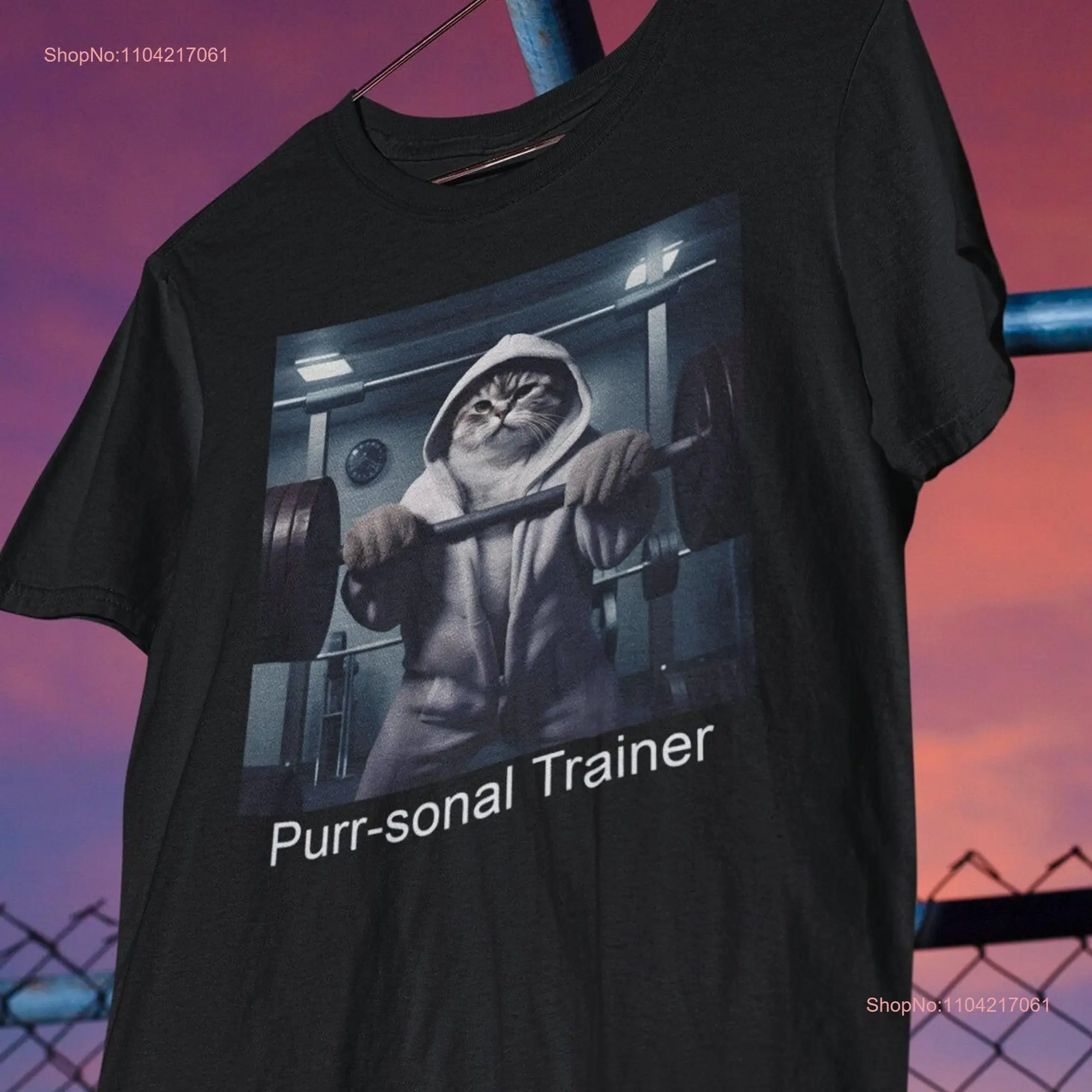 Funny Cat T Shirt Purr sonal Trainer Weightlifting Personal Training Working Out Great  long or short sleeves