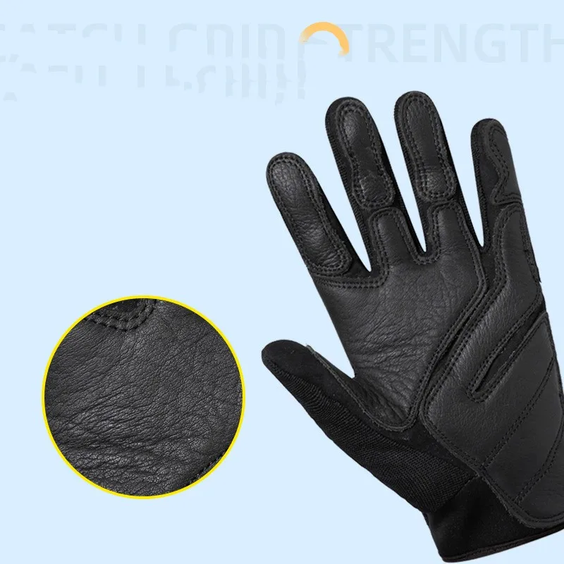 Winter Fishing Leather Gloves Men Full Finger Downhill Anti-slip Surfcasting 등산Camping  Fishing Carp Equipment