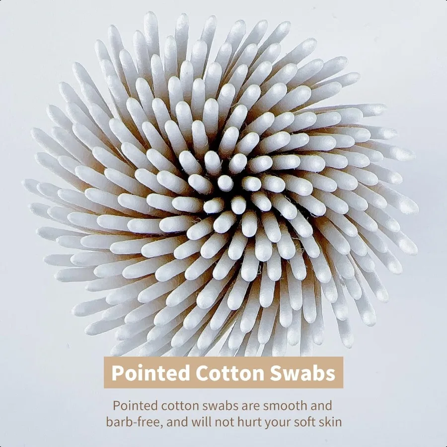 600PCS Pointed Cotton Swabs Precision Tip Cotton Swabs 4 Inch Microblading Cotton Swabs Microblading Cotton Buds for Eyebrow Ey