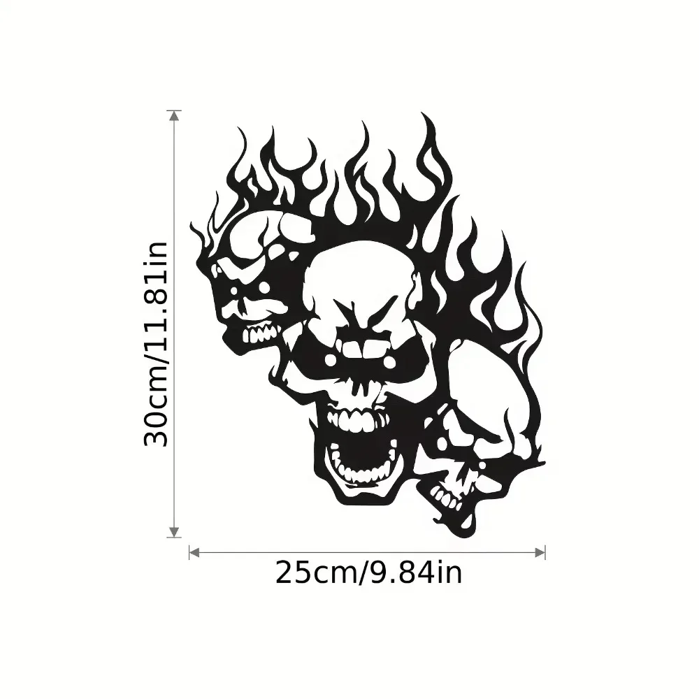 1pc Alluring Iron Crafts Wall Decoration: Upgrade Your Home Decor with a Spooky Flame Skull Metal Wall Art Collection