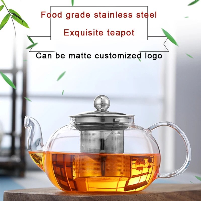 (Can Engrave Logo  ) 800ML Thickened Teapot with handle, coffee pot, household kettle