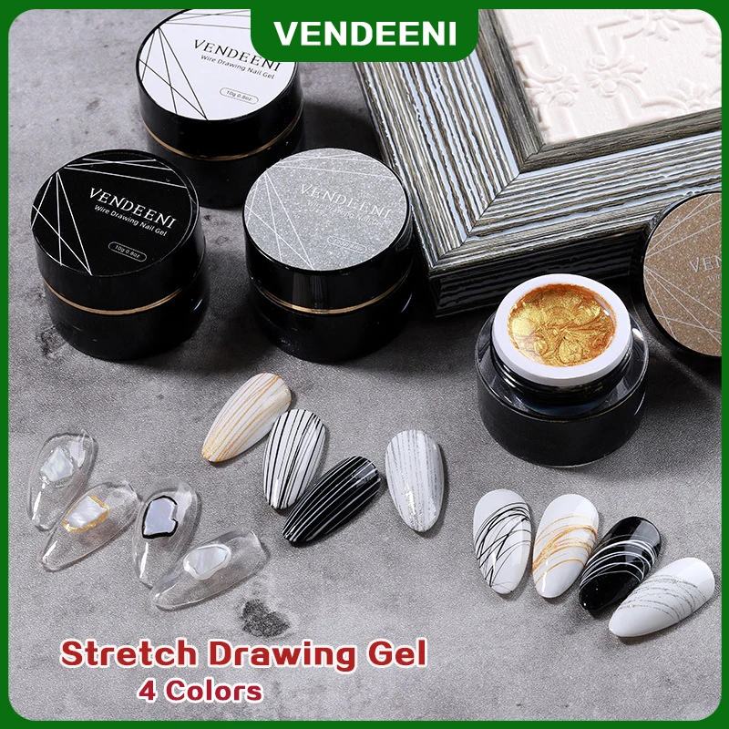 

Vendeeni 4 Colors Liner Gel Drawing Line Paint Gel For Nail Art Design Painting Soak Off Gel Nail Polish Gel Varnish