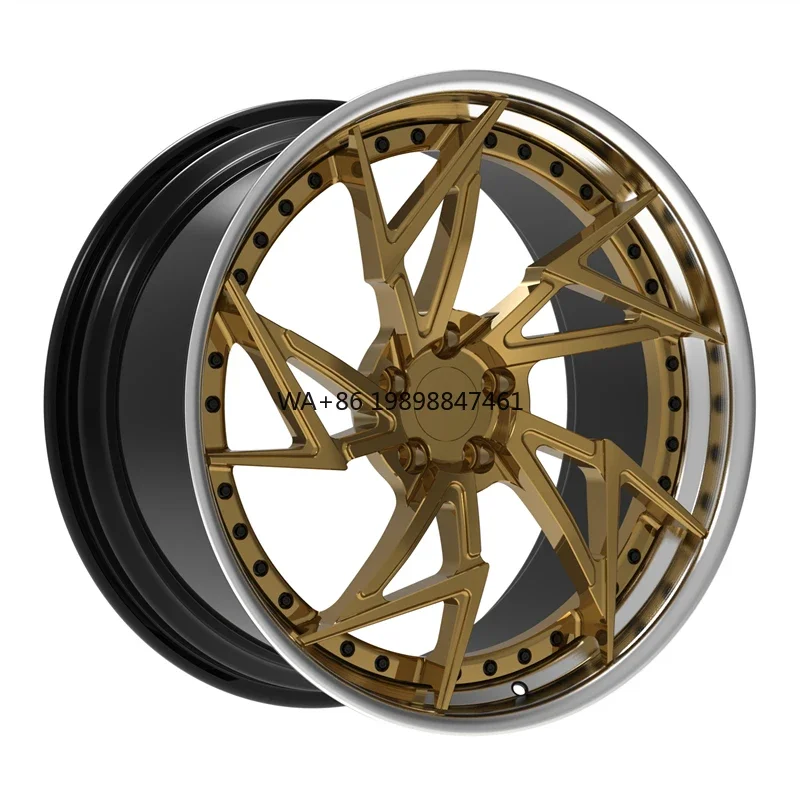 

Custom 2-piece 18 19 20 21 22 23 24 Inch Forged Wheels for Nissan GT-R with Polished Lips