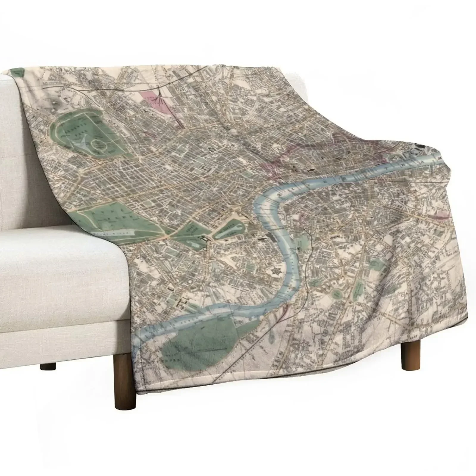 

Vintage London England Map (1853) Throw Blanket Moving Beautifuls Blankets