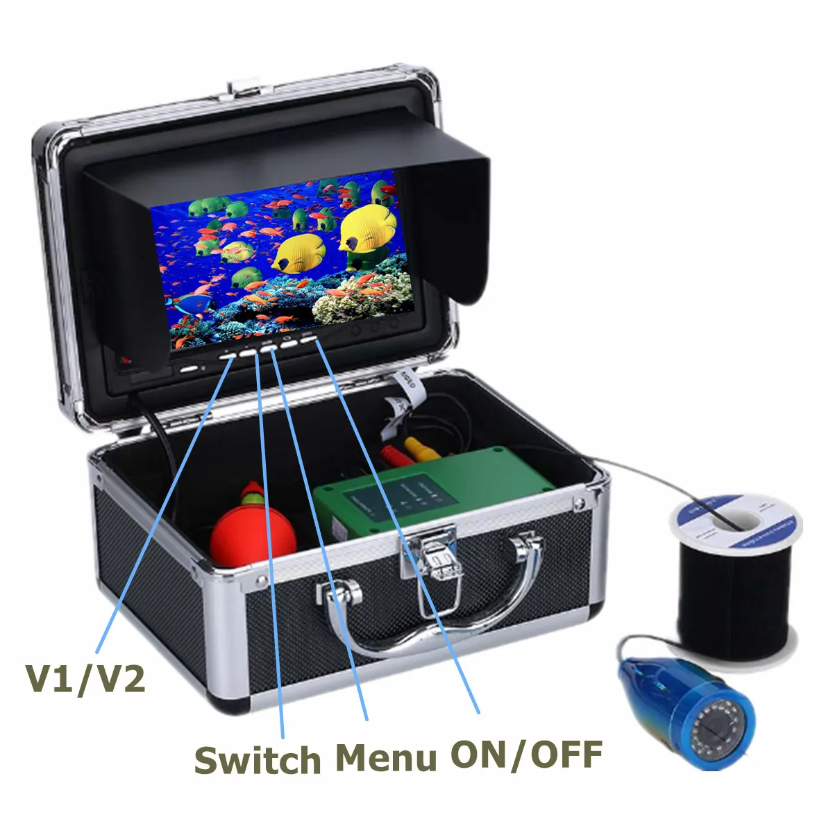 Camera Voor Vissen Onderwater Visser Camera W/7 Inch Monitor Fishfinder 1000TVL Hd 30Pcs Led Voor Ijs/Zee/Rivier/Boot Vissen