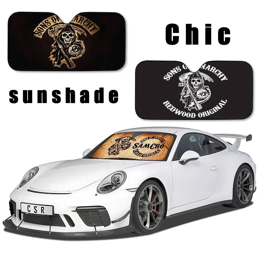 Son Of Anarchy Series Stylish And Trendy Windshield Sunshade Car Windshield Cover Car Sunshade Curtain Car Sun Protection Cover