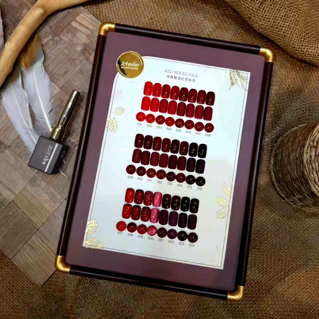 KAISE 24 Colors Red Series Nail Gel Set 2025 New Hot Sale Long Lasting Non-Toxic HEMA-Free TPO-Free Eco-Friendly UV Gel ODM/OEM
