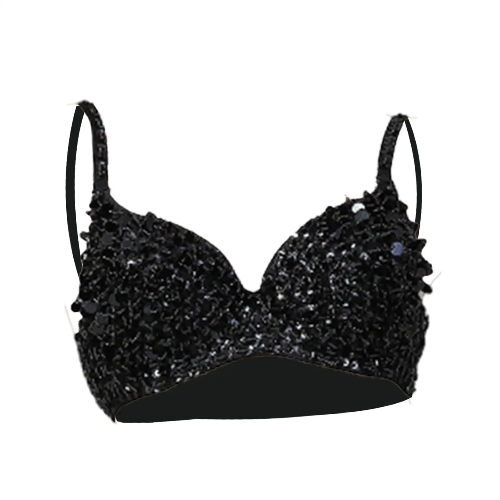 Elegant Sequin Corset Top for Women with Adjustable Back Buckles Steel Support Bra Handmade Rhinestone Bling Rave Festival