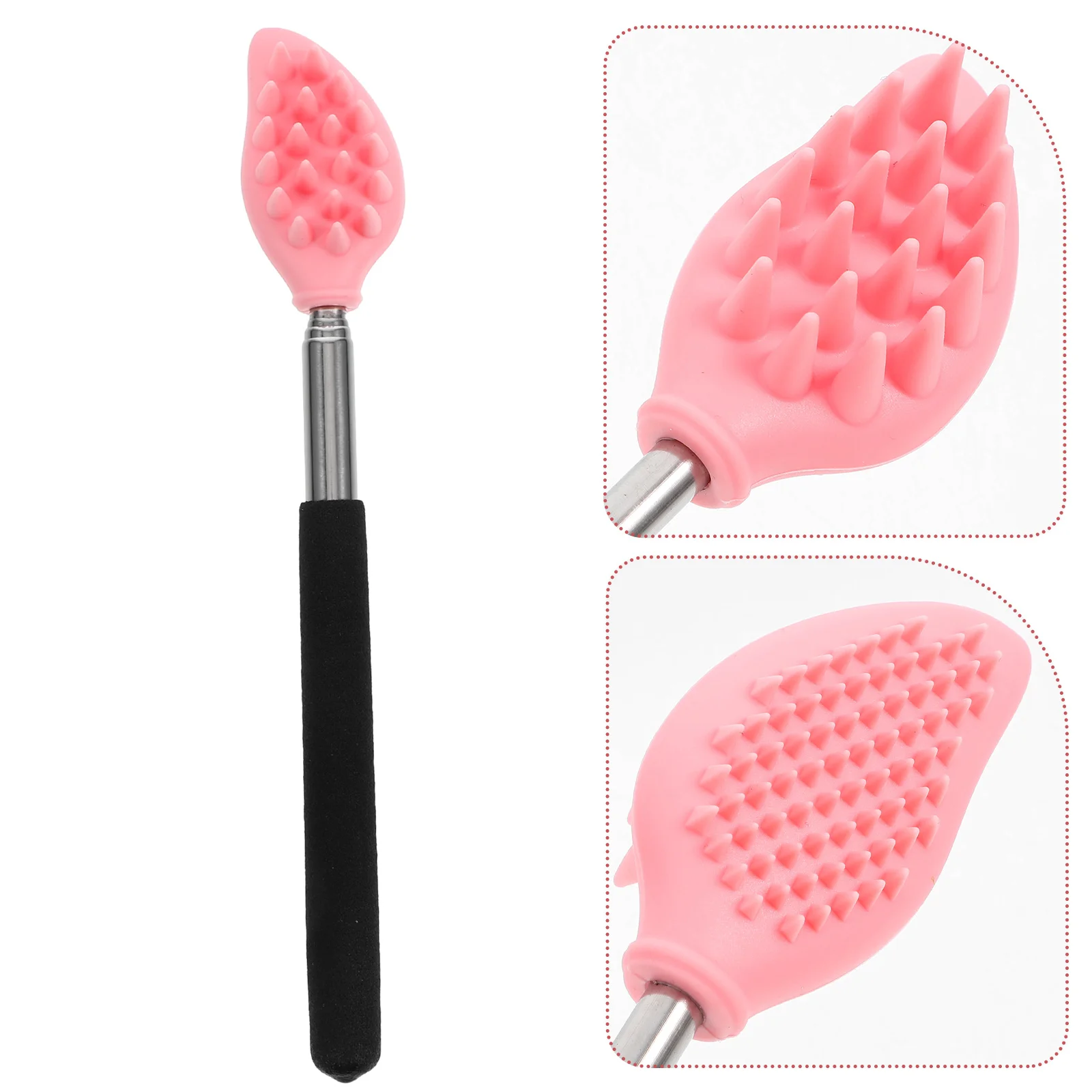 

Stainless Steel Cleansing Brush Body Massager Scalp Scrubber Silica Gel Back Tool