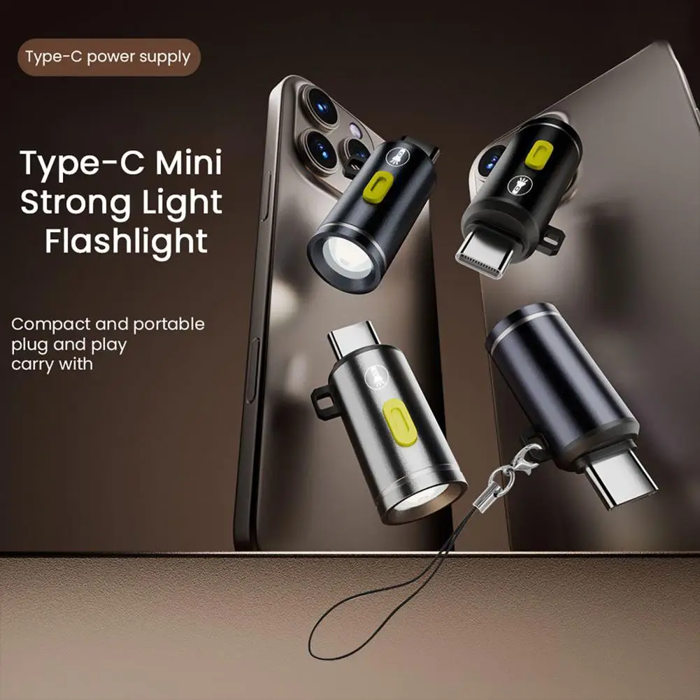 Senter Led Senter Tahan Air Super Terang dengan Desain Berukuran Saku Pengisian Daya Tipe C Lumen Tinggi untuk Aktivitas Luar Ruangan