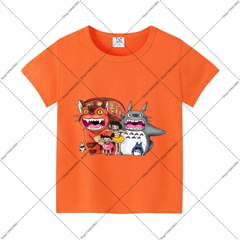 Totoro Cute T-shirts Boys Girls Comfortable Short Sleeve Cartoon Anime Pattern Printed T-Shirt Summer Fashion Clothes Party Gift view 4