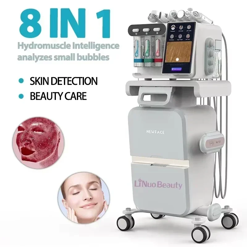H2O2 – appareil hydroFacial ultrasonique 8 en 1, nettoyeur Facial à petites bulles, nettoyage en profondeur des pores, Lifting du visage, Machine de soins de la peau