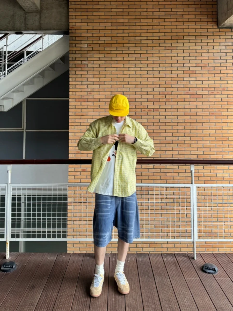 

Мужская летняя тонкая верхняя одежда American Sle Long Sve Plaid irt Lazy Fre, легкая молодежная одежда для пар, свободная посадка