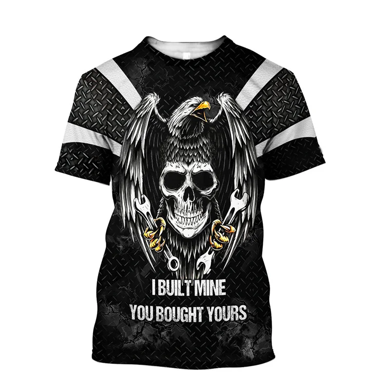 

Men's T-shirt Mechanical Printing Top Trend Summer Unique Fun Pattern 3D Printing Personalized O-neck Fashion Breathable Tees