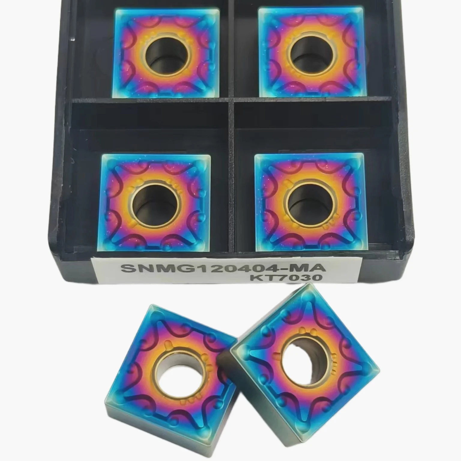 Inserção de carboneto azul nano, torneamento cilíndrico metálico, Ferramenta de torno CNC, Corte SNMG, SNMG120404 SNMG120408 SNMG120412 MA KT7030