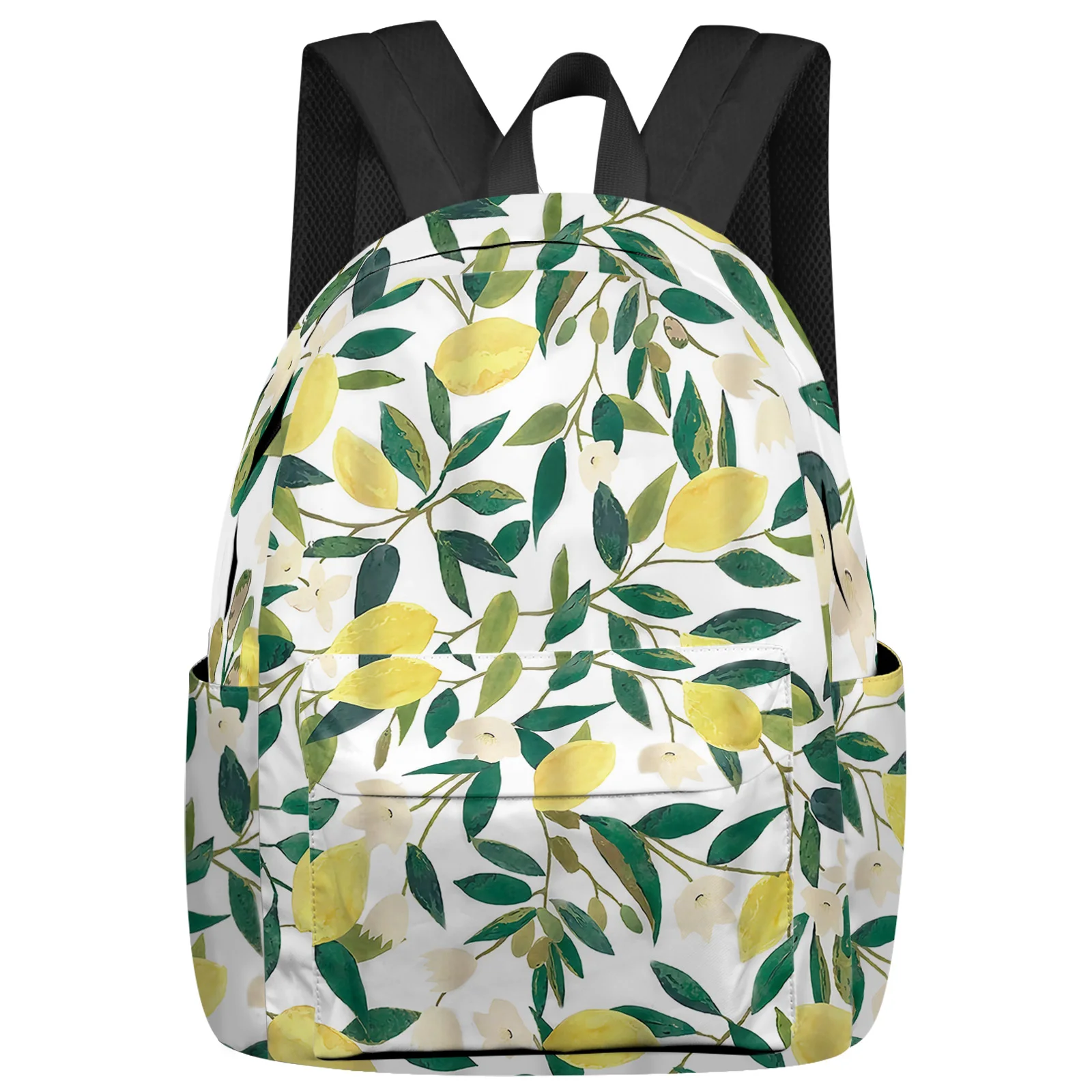 

Lemon Leaf Flower Fruit Watercolor Backpacks Teenagers Student School Bags Laptop Backpack Men Women Female Travel Mochila