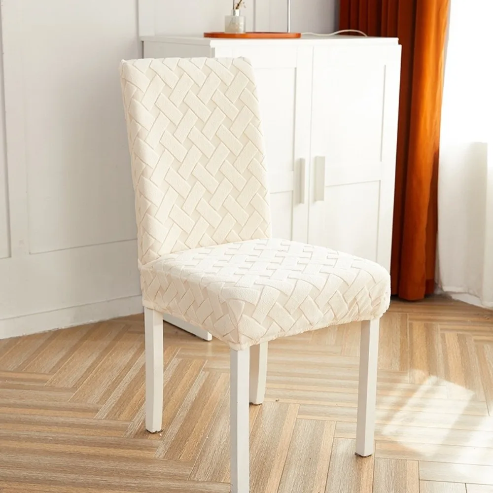 

Thicken Jacquard Chair Cover Removable Cover Breathable Stretch Slipcovers Soft Dust-Proof Dining Chair Covers Wedding Banquet