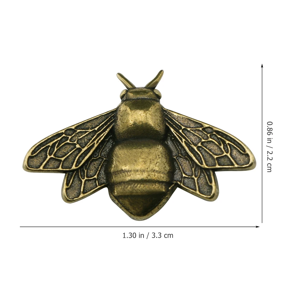 

Retro Brass Bee Statue Vintage Insect Figurine Desk nament Home Decor Lifelike Bee Shaped Tea Pet Desktop