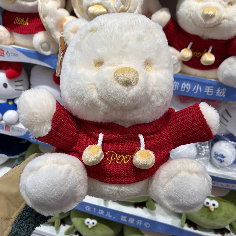 Miniso Disney Puchatek Niedźwiedź Stitch Red Gold Series Pluszowa zabawka Śpiąca lalka towarzysząca Kreatywne ozdoby Akcesoria Peryferyjne Zabawne prezenty