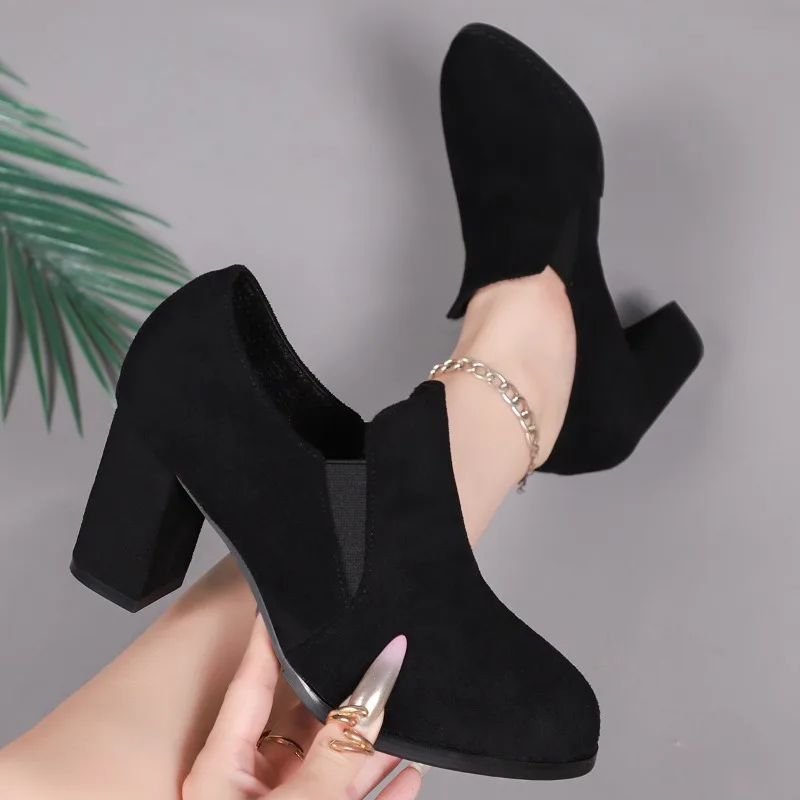 Женская обувь, осень 2023, новые черные туфли в стиле ретро на низком квадратном каблуке для женщин, повседневные нескользящие туфли-лодочки, женские Zapatos De Mujer Женская обувь, осень 2023, новые черные туфли в стиле ретро на низком квадратном каблуке для женщин, повседневные нескользящие туфли-лодочки, женские Zapatos De Mujer