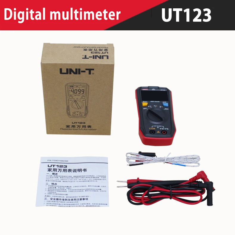 UT123 UT123D Mini Digitale Multimeter Temperatuur Tester Data AC DC Voltmeter Pocket Voltage Ampere Ohm Meter Auto Range