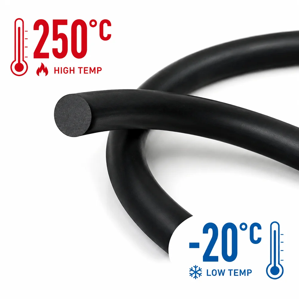 Black FKM Sealing Strip ID 1.5~10mm High temperature resistant/instrument micro oil supply permeation resistant conduit